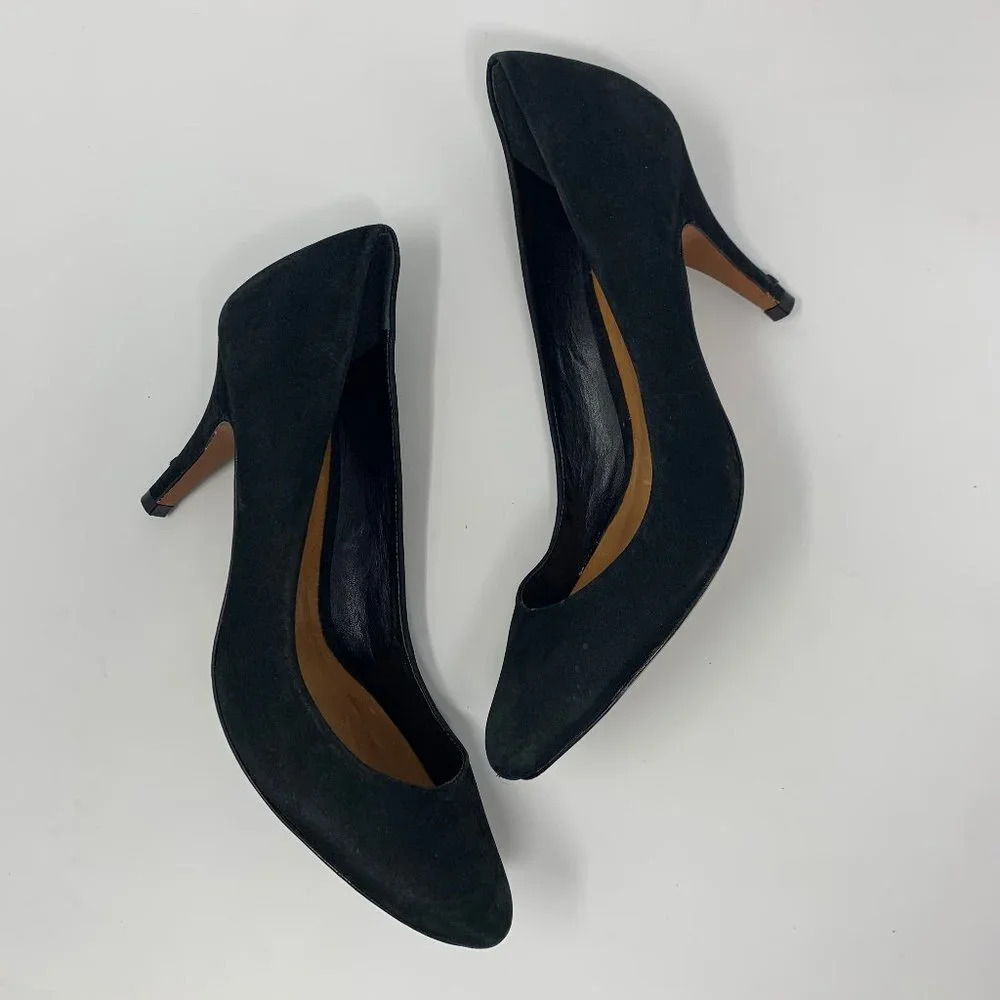 Schutz Black Suede Closed Toe Classic Pumps Heels‎